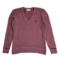 Lacoste Vintage 90's Red & White V-Neck Jumper UK Women's Size 10/12