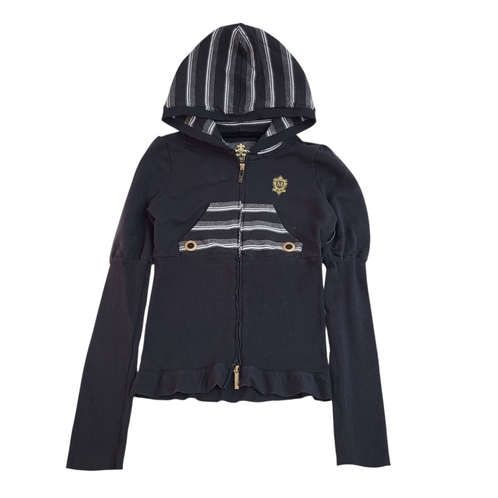 Red Marcecko Sweatshirt Hoodie Black Striped UK Women's Size M Bnwt