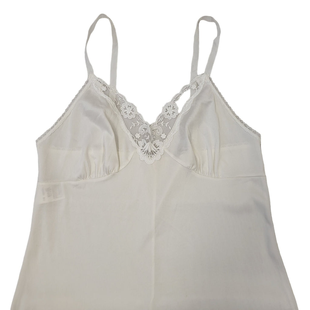 St Michael Vintage 70s White Sleeveless Night Dress Uk Women's Size 12
