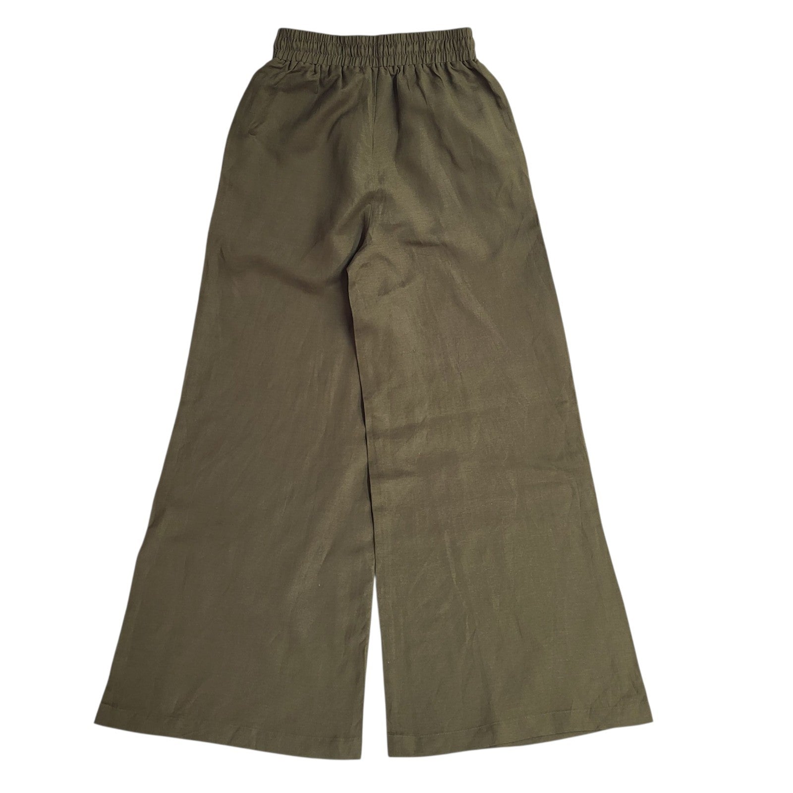 Karen Millen Y2K Green Wide Leg Linen Trousers Women's Size 8 W26 L30