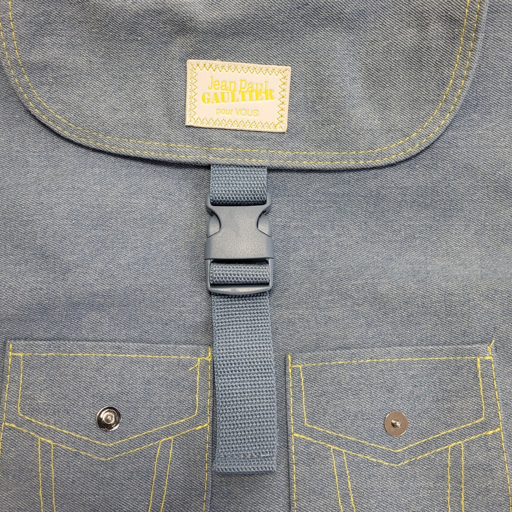 Jean Paul Gaultier Light Blue Denim Look Back 14" x 15"