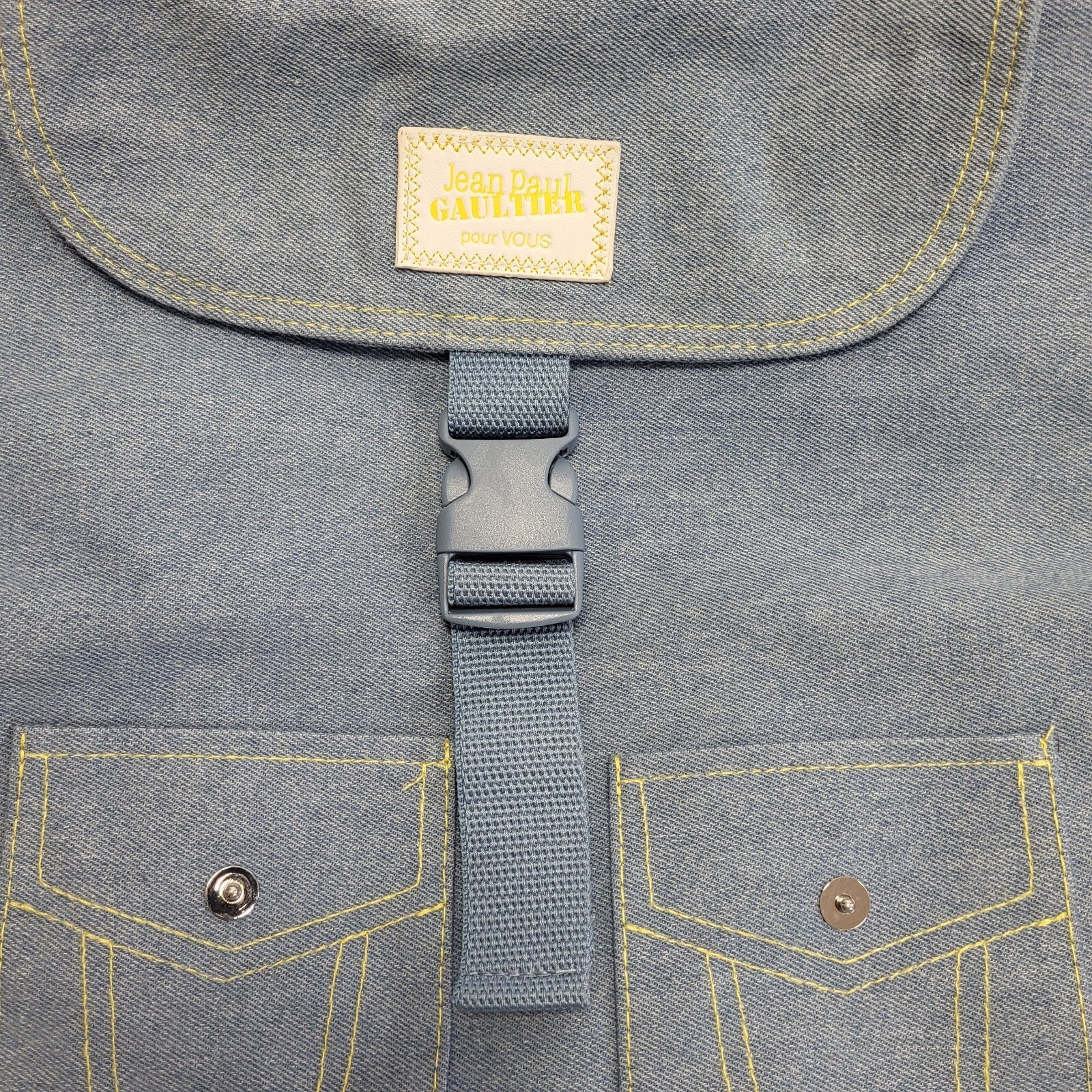 Jean Paul Gaultier Light Blue Denim Look Back 14" x 15"