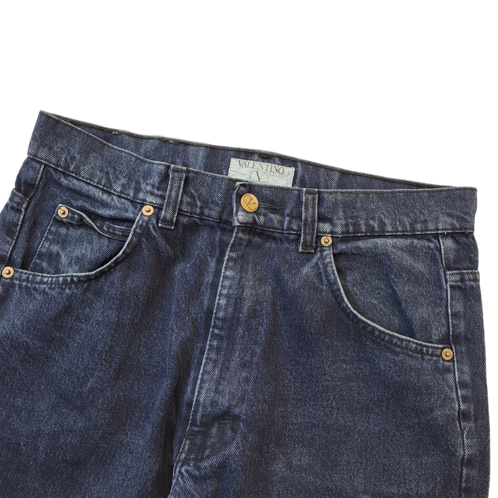 Valentino Vintage Blue High Waist Mom Jeans Size UK 12-14 W31 L28