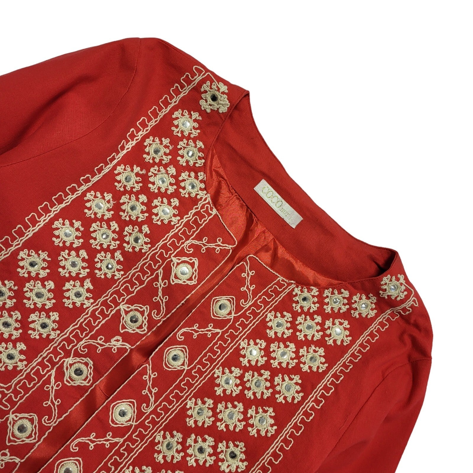 Coconut 90s Vintage Red Open Front Jacket Uk Women's Size Large