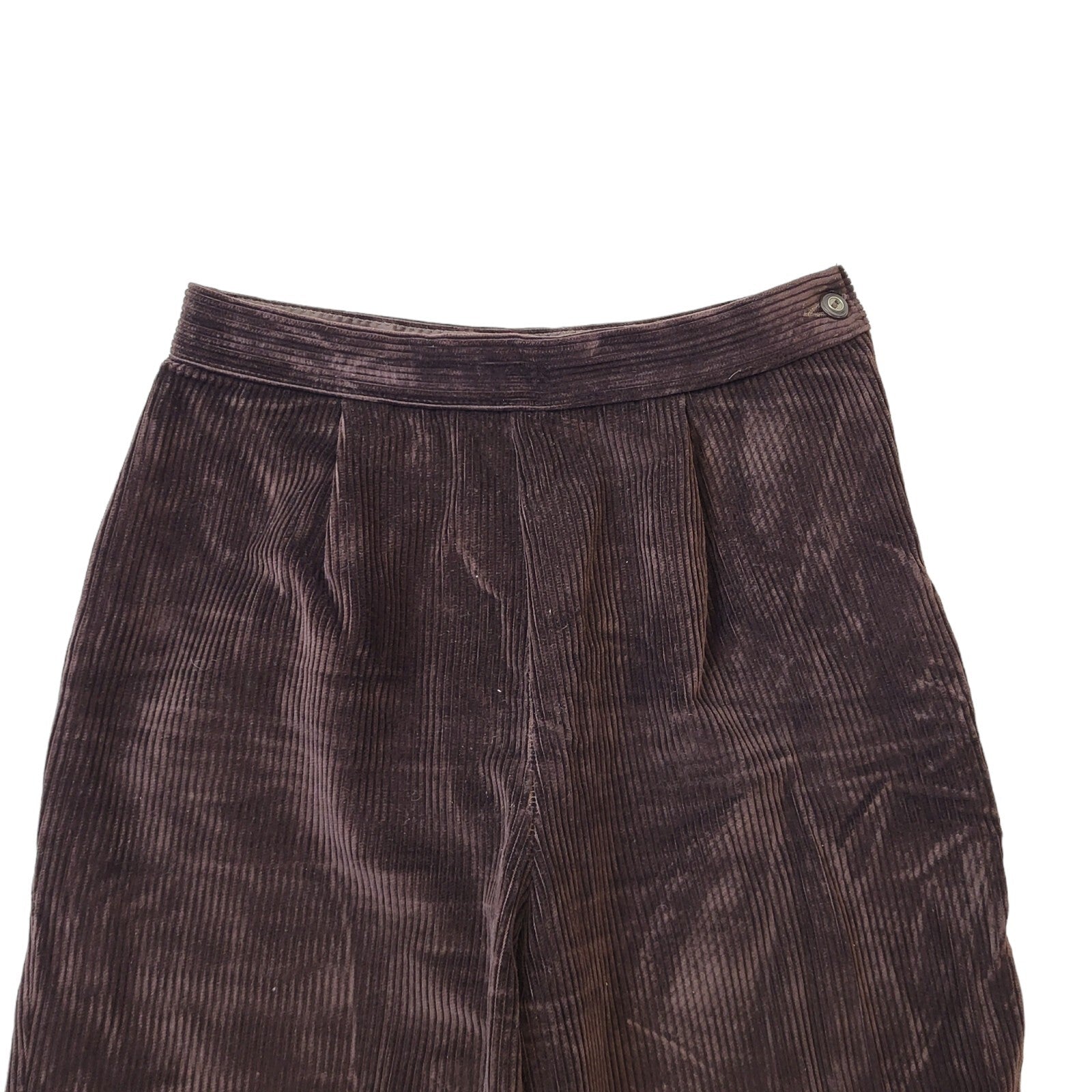 St Michael 90s Brown Corduroy Trousers With Foot Strap Womens UK12 W27 L27