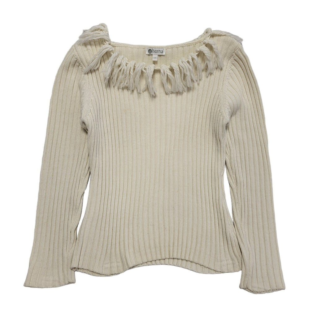 Alterna Vintage 90s Cream Tasselled Jumper Womens UK Size 12