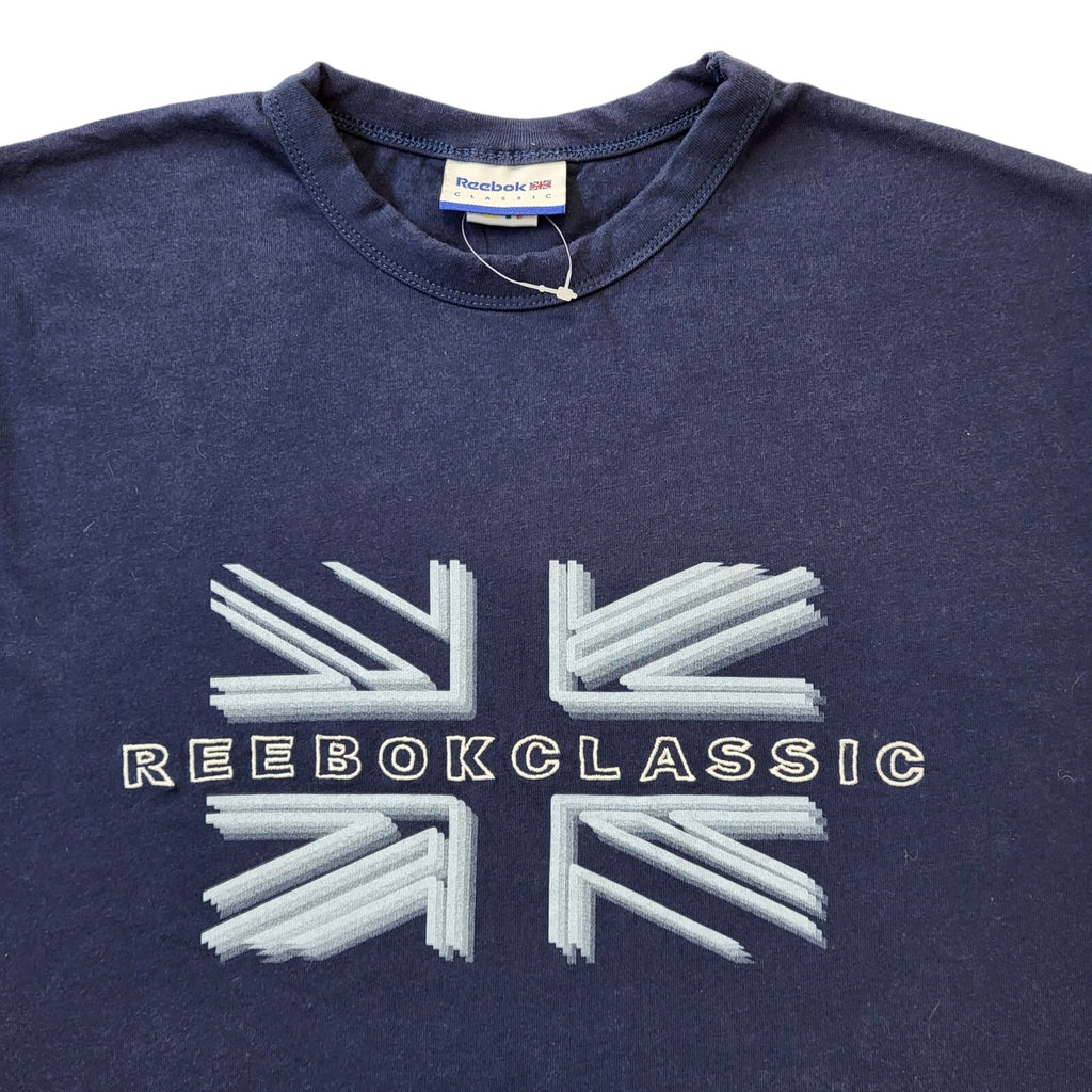 Reebok Classics Y2K Vintage Navy Blue Crew Neck T-Shirt Men's Size M