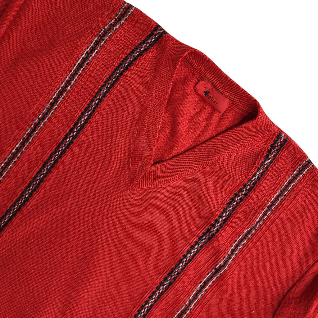Gabicci Vintage 90's Red V-Neck Jumper UK Men's Size Large