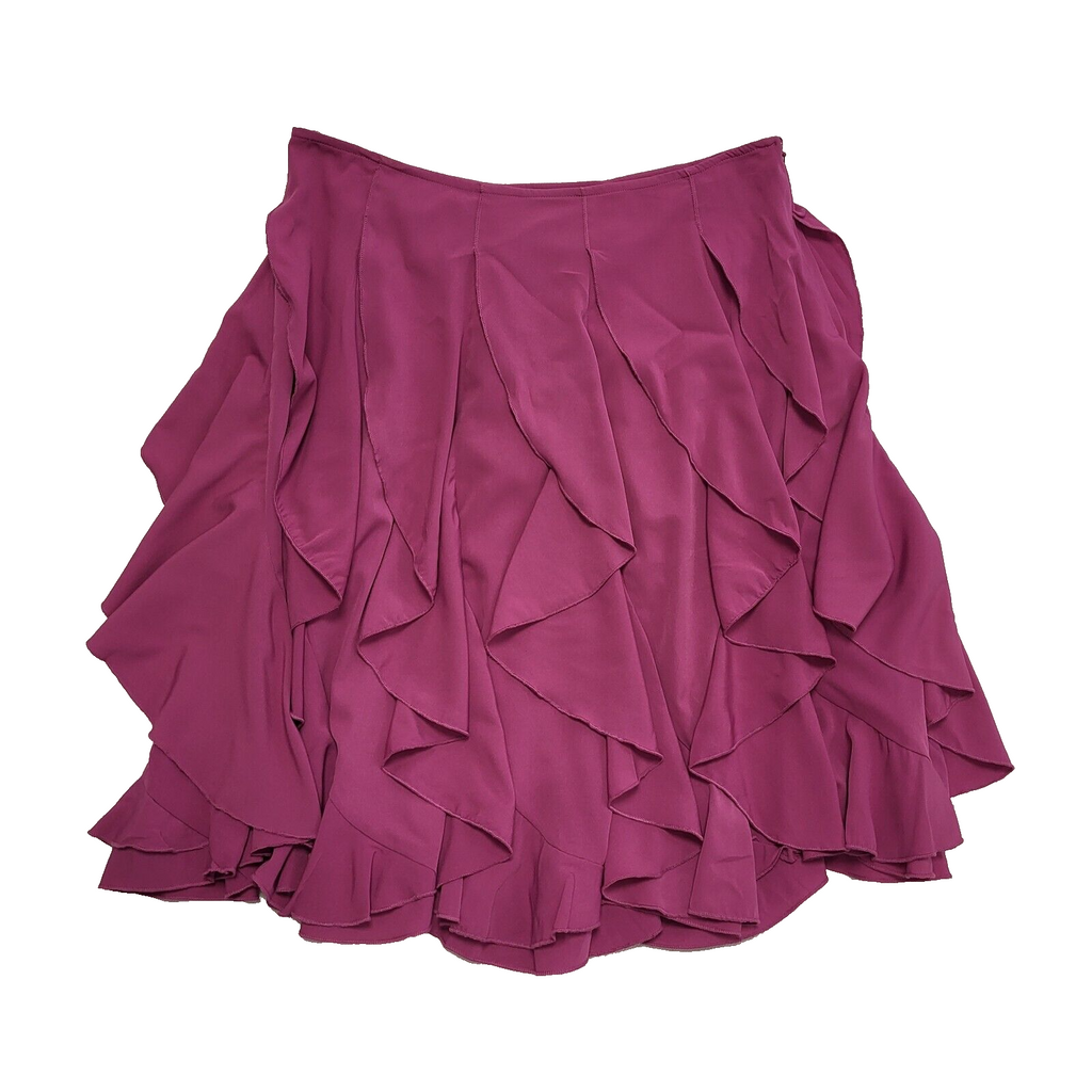 Lucky & CoCo Vintage 90's Purple Ruffle Midi Skirt Womens UK XL W32