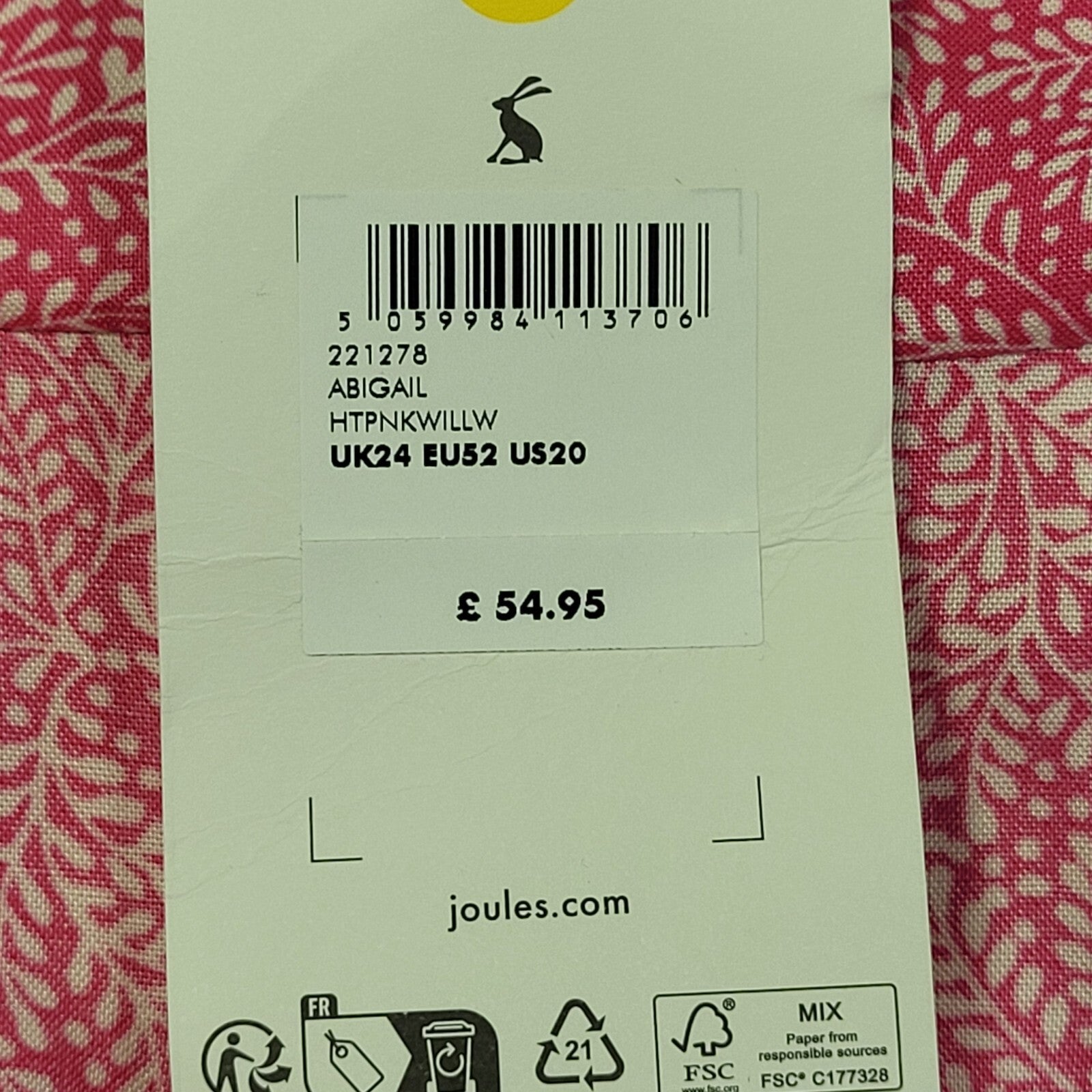 Joules Vintage Y2K  Pink Short Sleeve Daywear Dress UK Women's Size 24 Bnwt