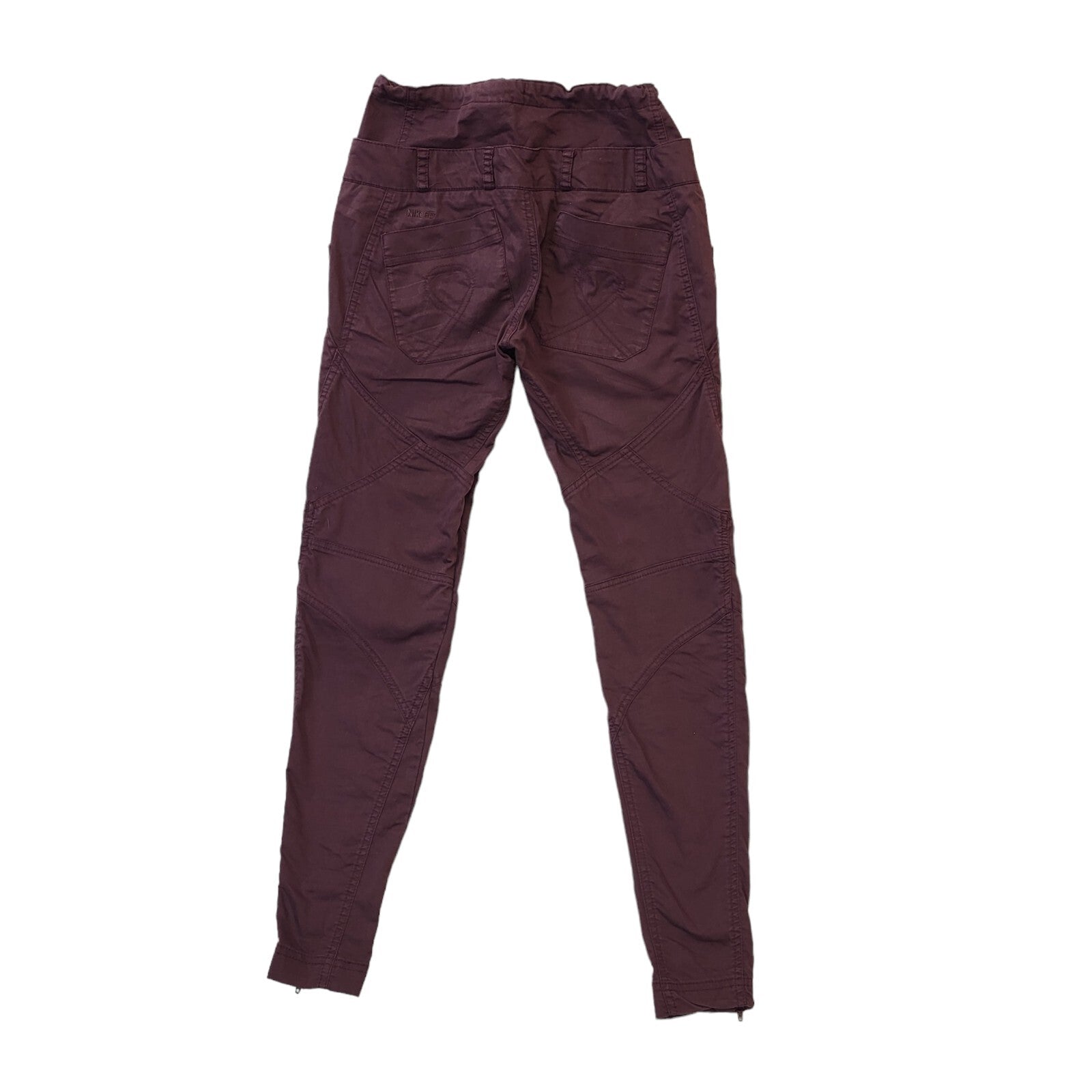 Nike Fit Y2K Maroon Tapered Trousers Womens UK6 W30 L28