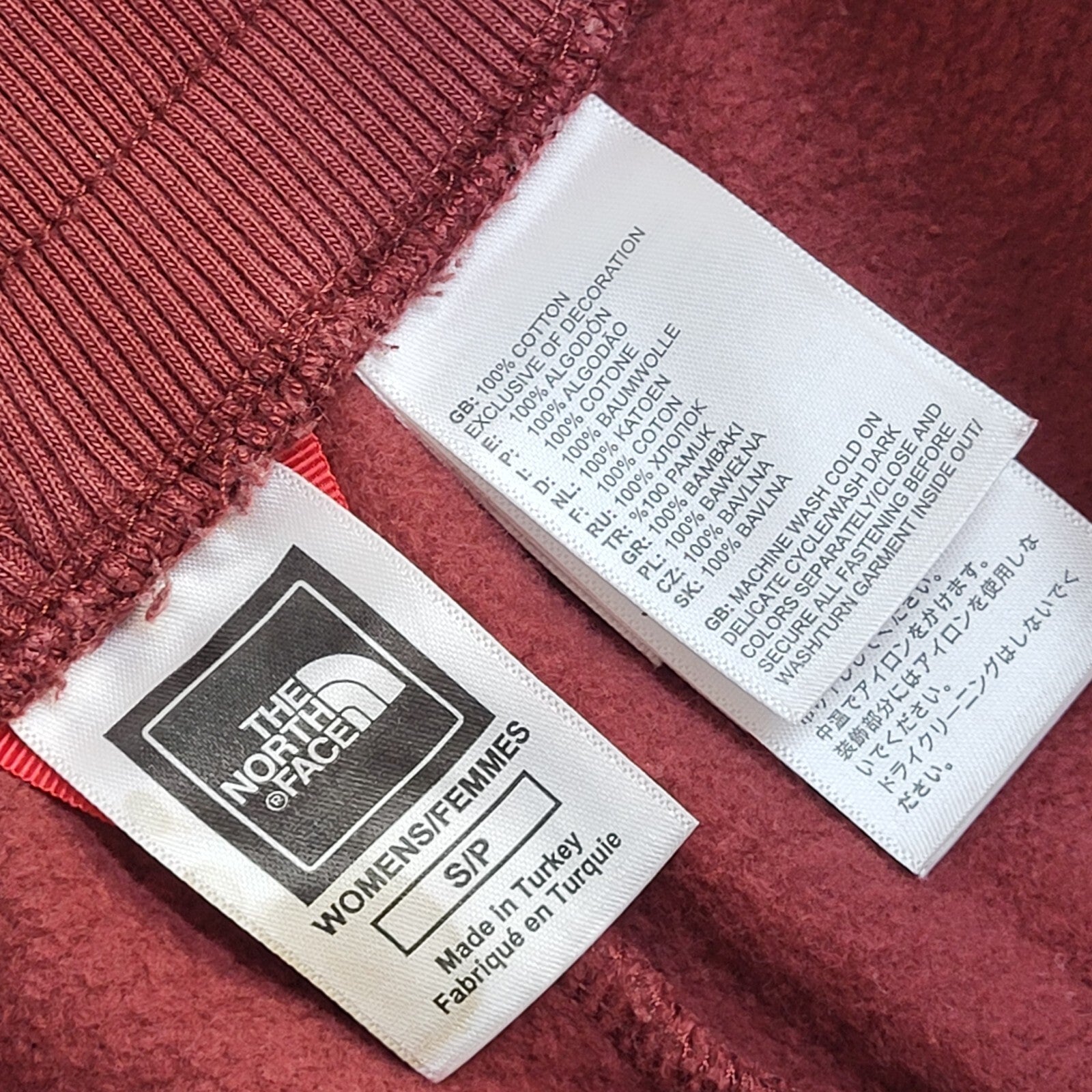 The North Face Red Y2K Tapered Tracksuit Bottoms Women's UK Size S W26 L31