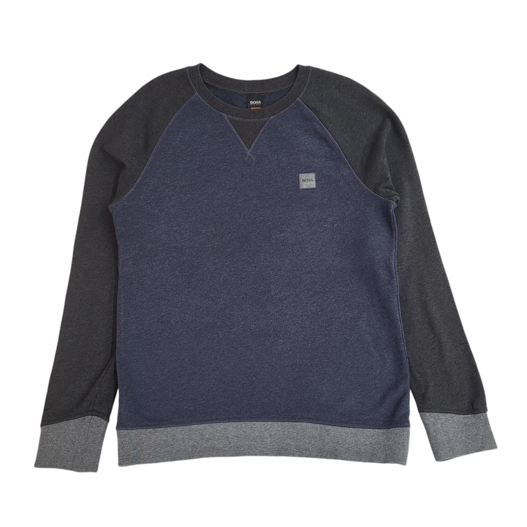 Hugo Boss Sweatshirt Blue & Grey Crew Neck Modern UK Men's Size M