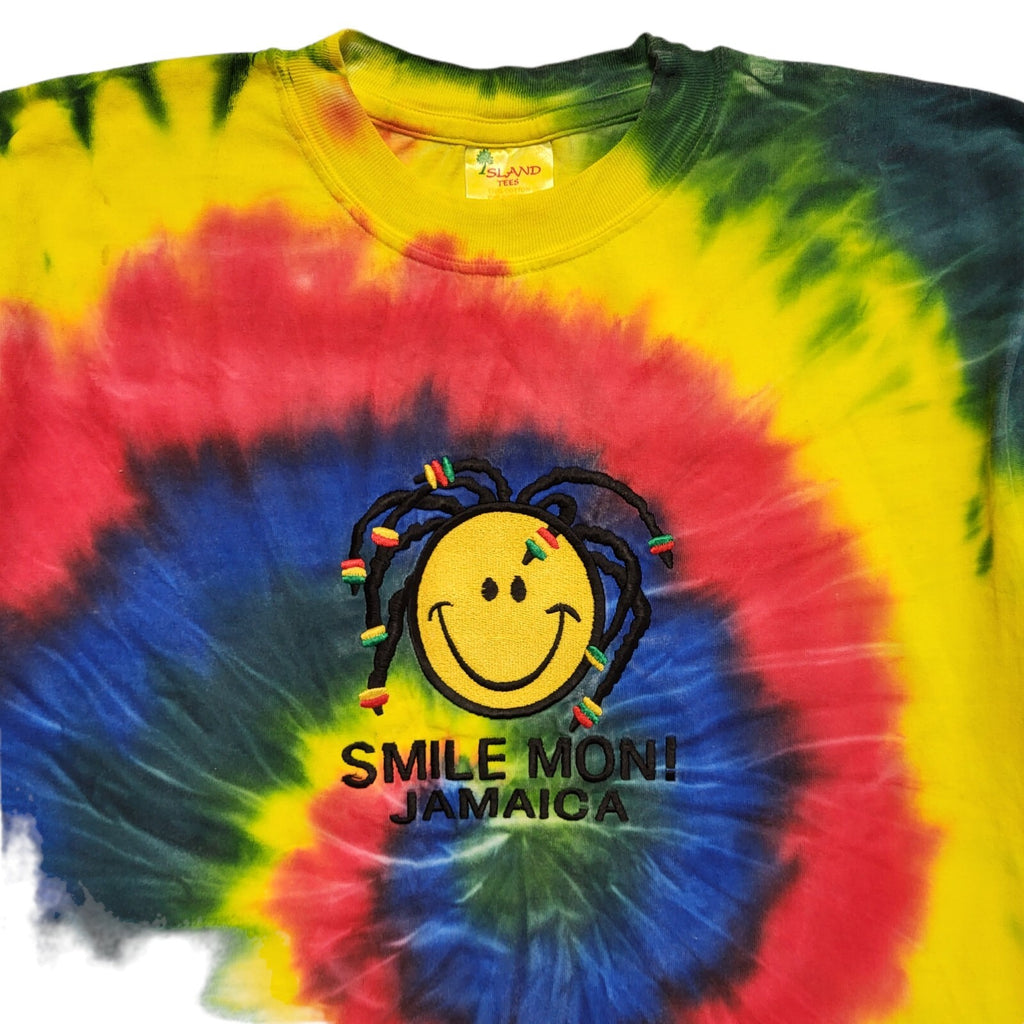 Island Tees Multicoloured Tie-Dye Smile Jamiaca Short Sleeve T-Shirt Mens Size M