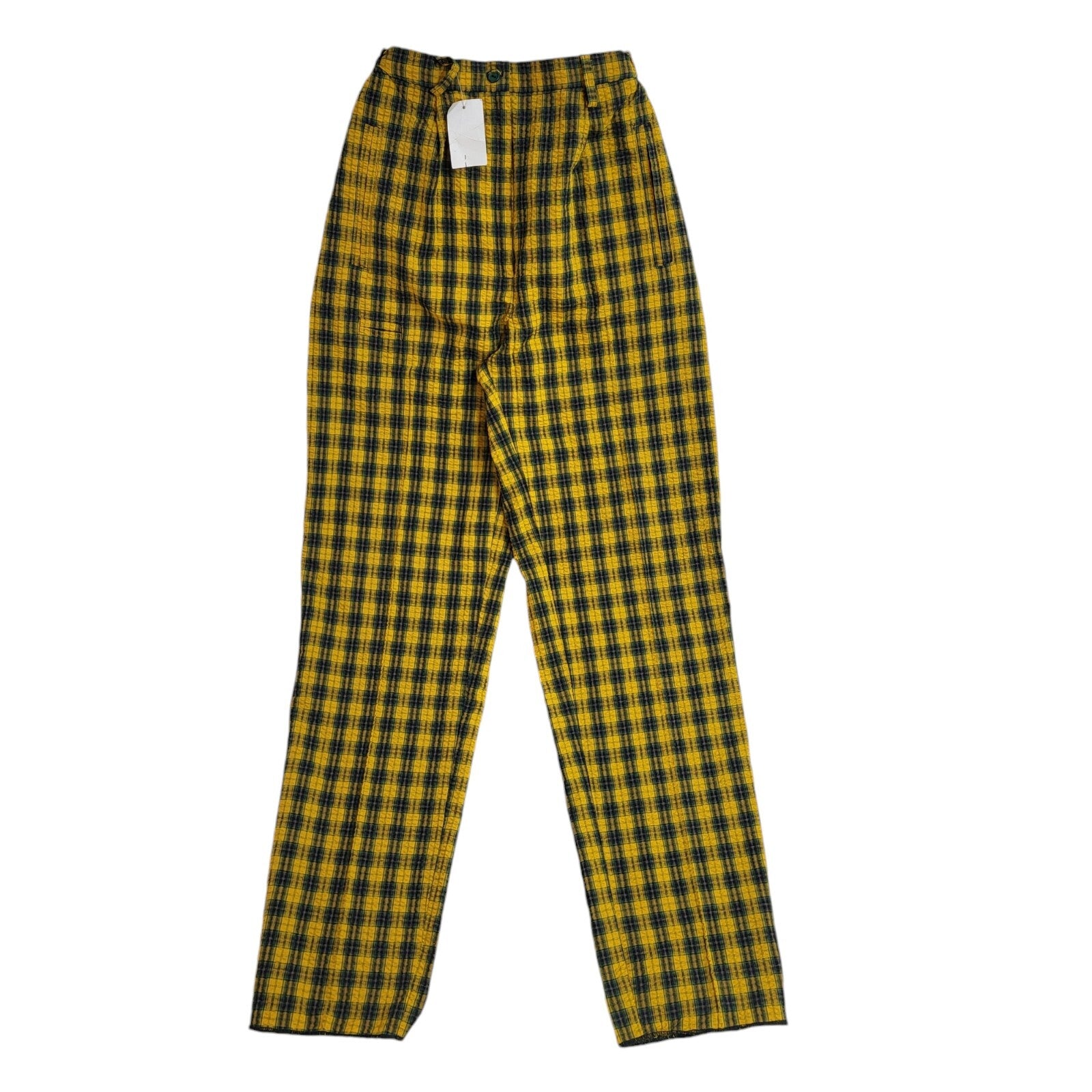 Klassic 90s Vintage Orange & Green Check Golf Trousers Uk Women's 10 W28 L31