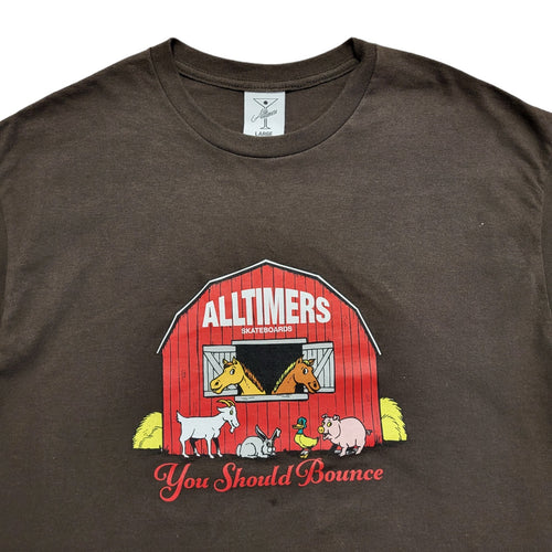 Alltimers Brown Vintage 90s 'You Should Bounce' Short Sleeve T-Shirt Mens Size L