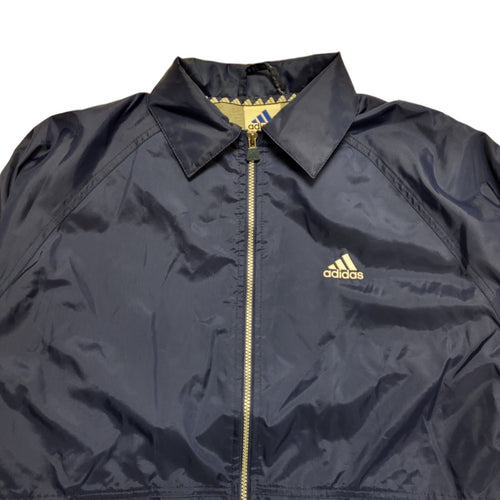 Adidas 90s Vintage Navy Blue Zip Up Jersey Lined Sports Jacket Uk Men's Size M