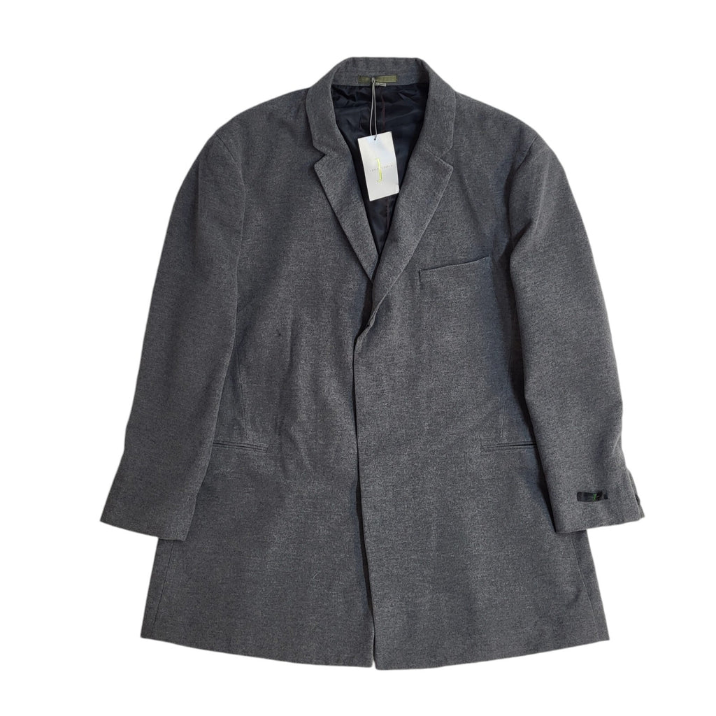 Debenhams Vintage Y2k Grey Wool Button Overcoat Uk Men's Size 3XL Bnwt