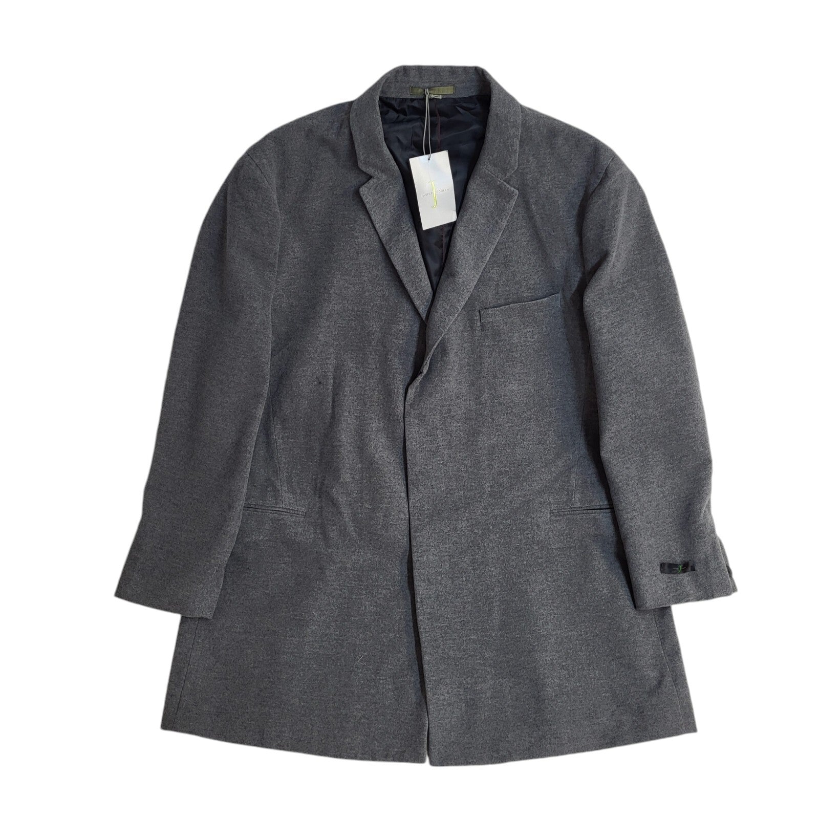 Debenhams Vintage Y2k Grey Wool Button Overcoat Uk Men's Size 3XL Bnwt