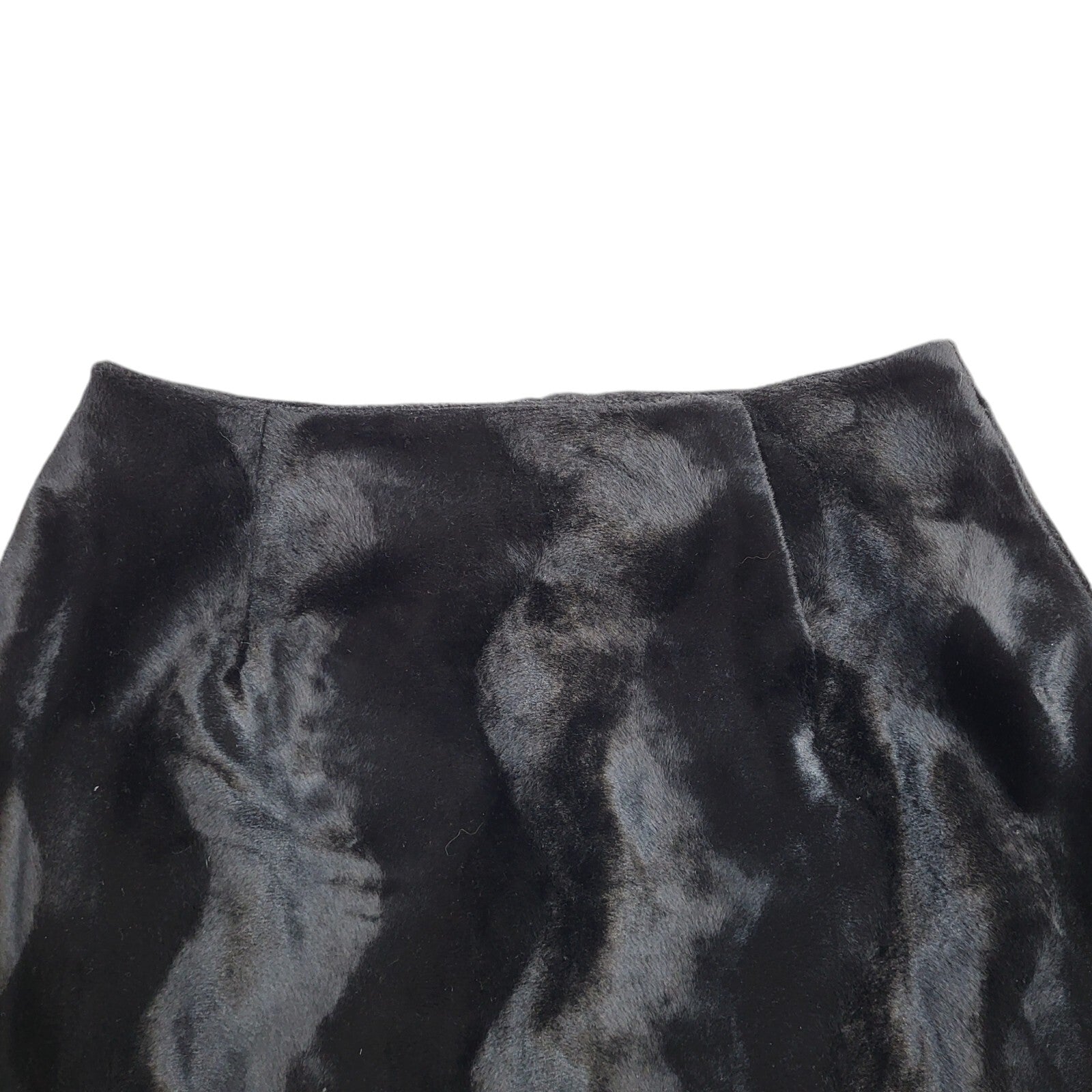 New Look Vintage 90's Black Faux Fur A-Line Skirt BNWT Women's Size 10 W28