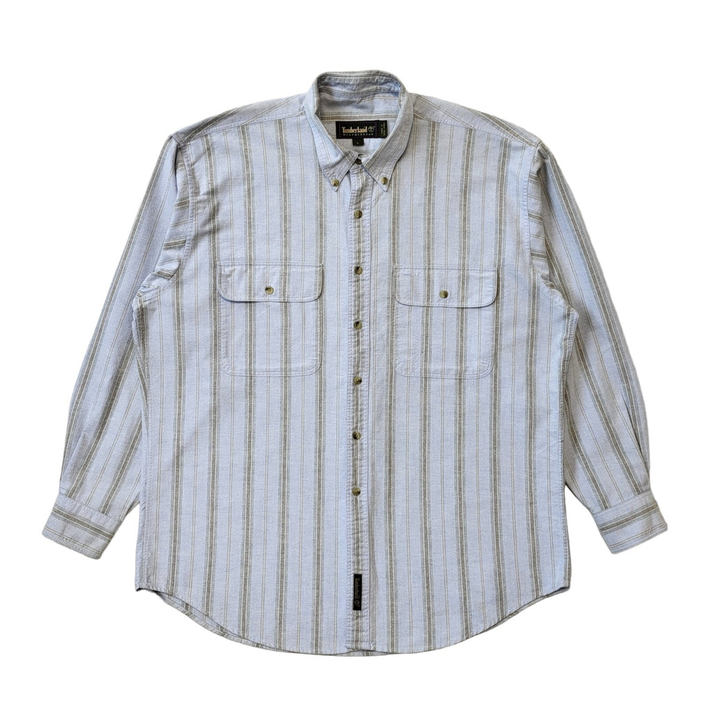 Timberland Y2K Blue Striped Shirt Men's Size Large Eu 54