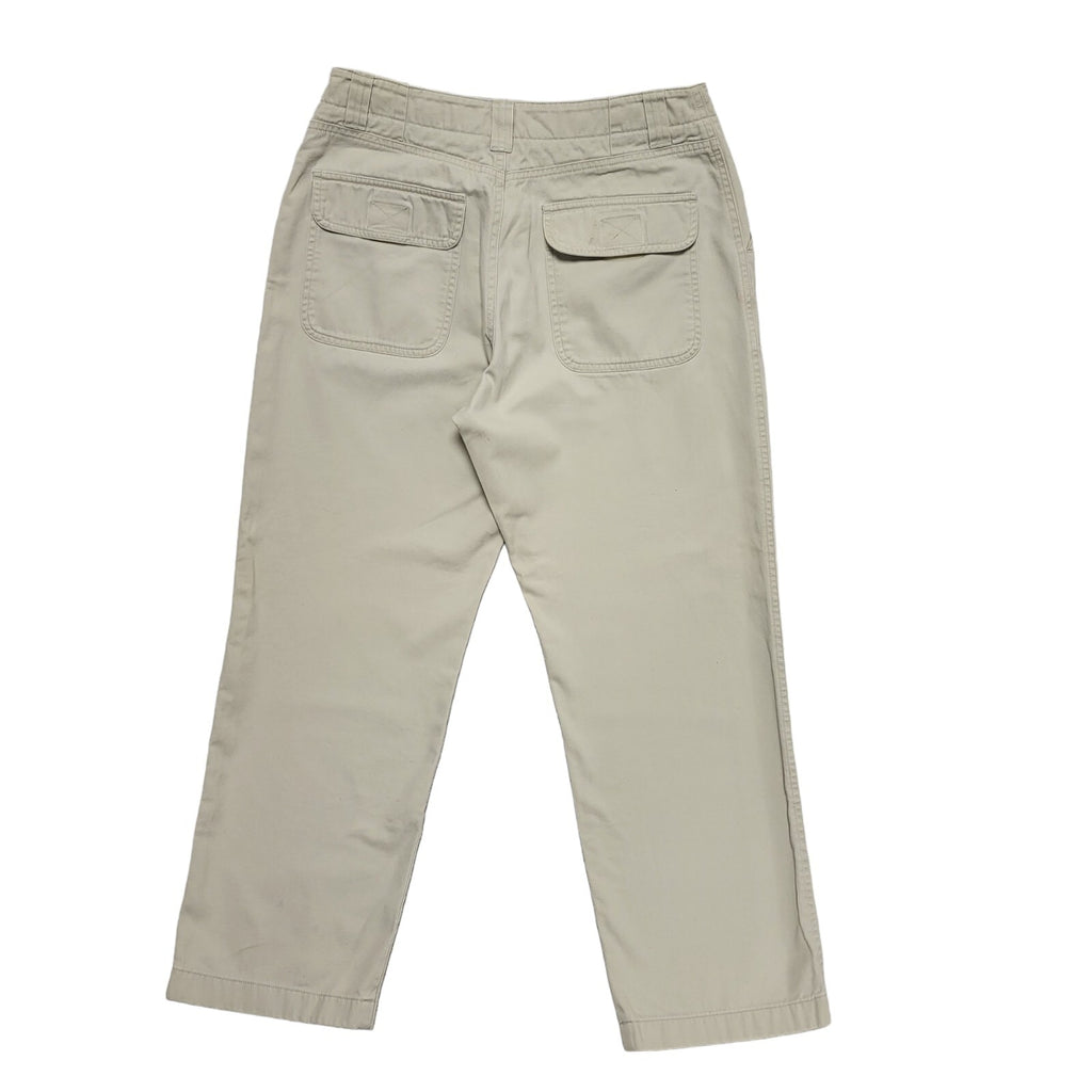 M&S Y2k Vintage Beige Straight Leg Casual Trousers Uk Women's 12 W30 L26