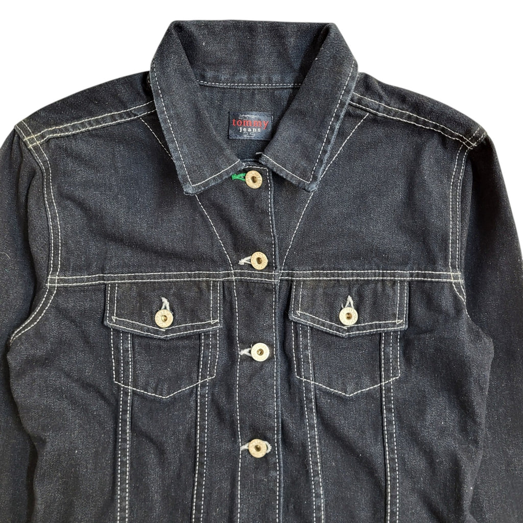Tommy Jeans Blue Collared Button Front Denim Jacket 90s UK Women's Size S