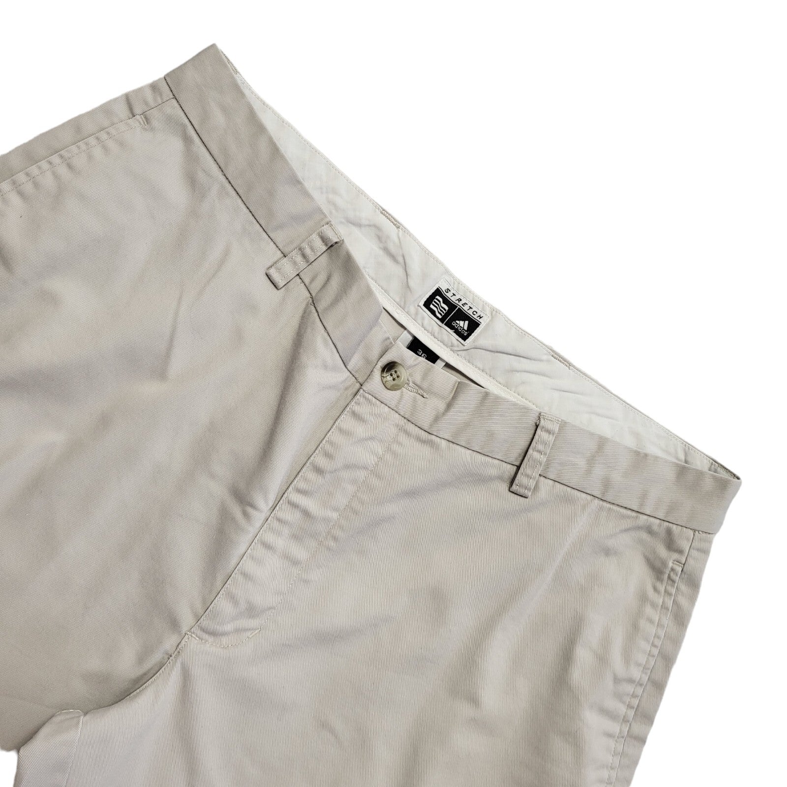 Adidas Vintage 90's Beige Zipped Sport Shorts With Pockets Uk Men's Size XL W36