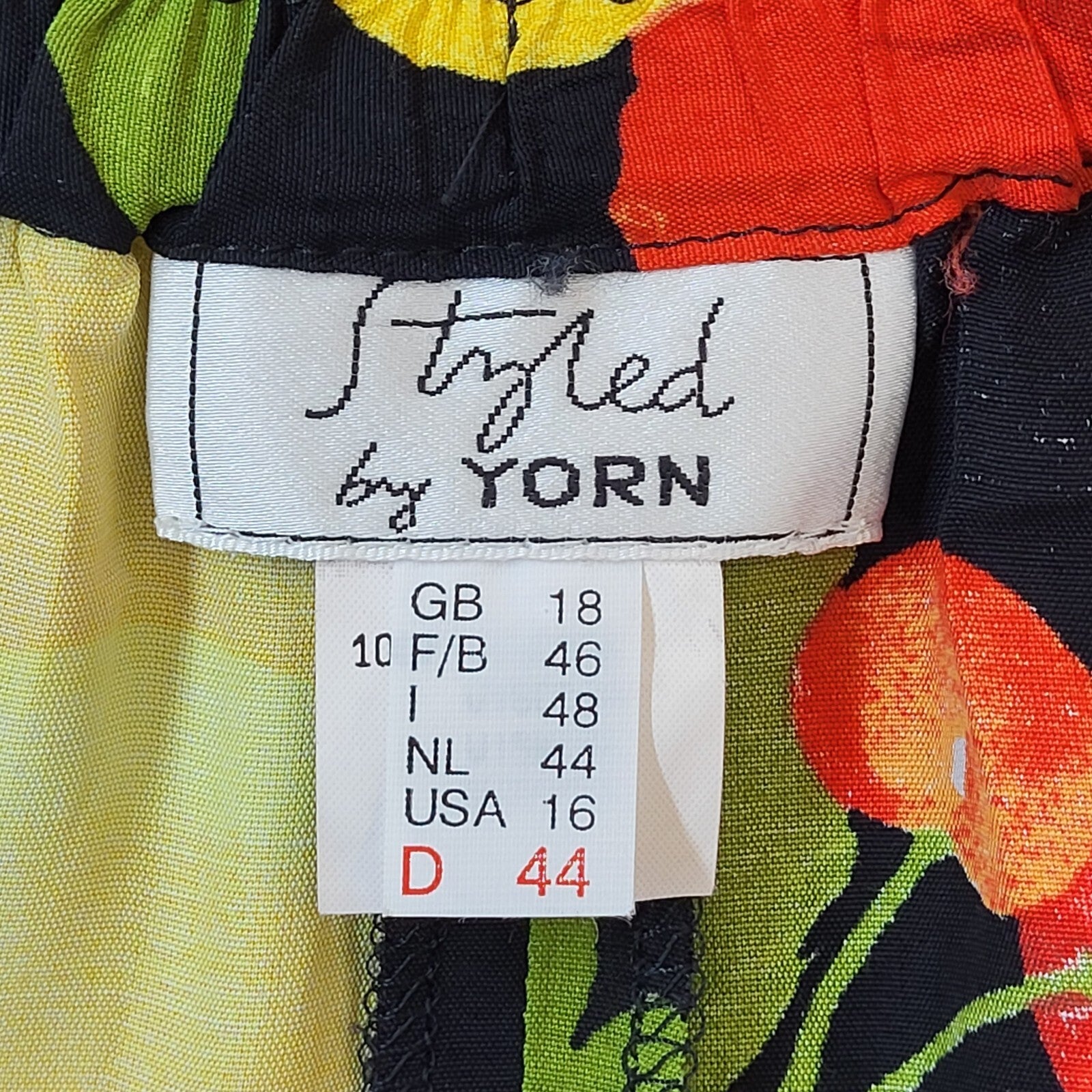 80's Vintage Styled By Yorn Floral Skirt Women's Size 18 EU 46 W36