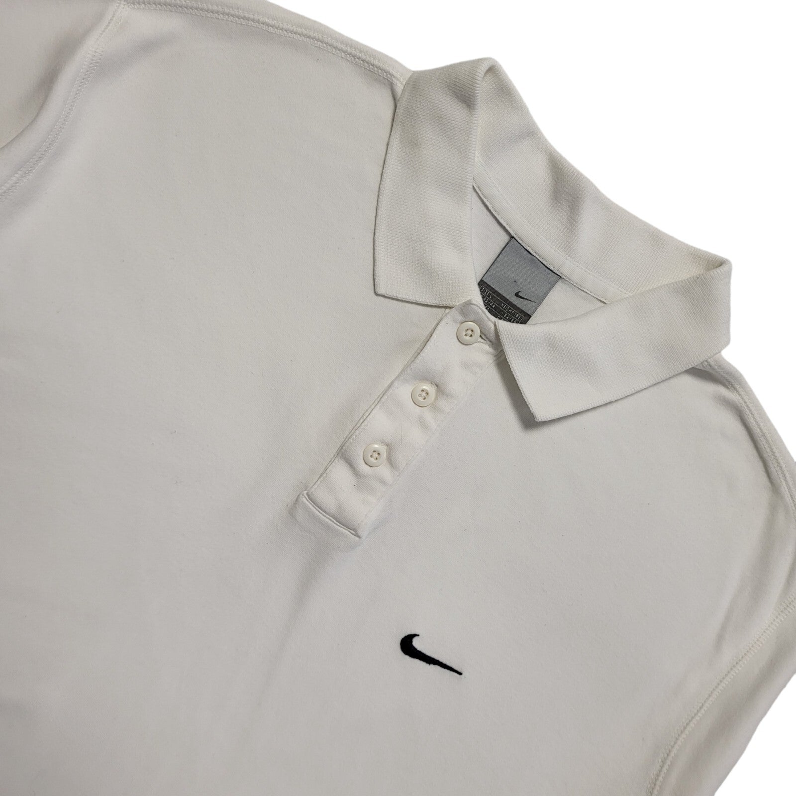 Nike Vintage 90's White Short Sleeve Polo Shirt Mens Size L