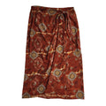 Marks & Spencer 90's Vintage Red Floral Straight Long Skirt Uk Women's 14 W32
