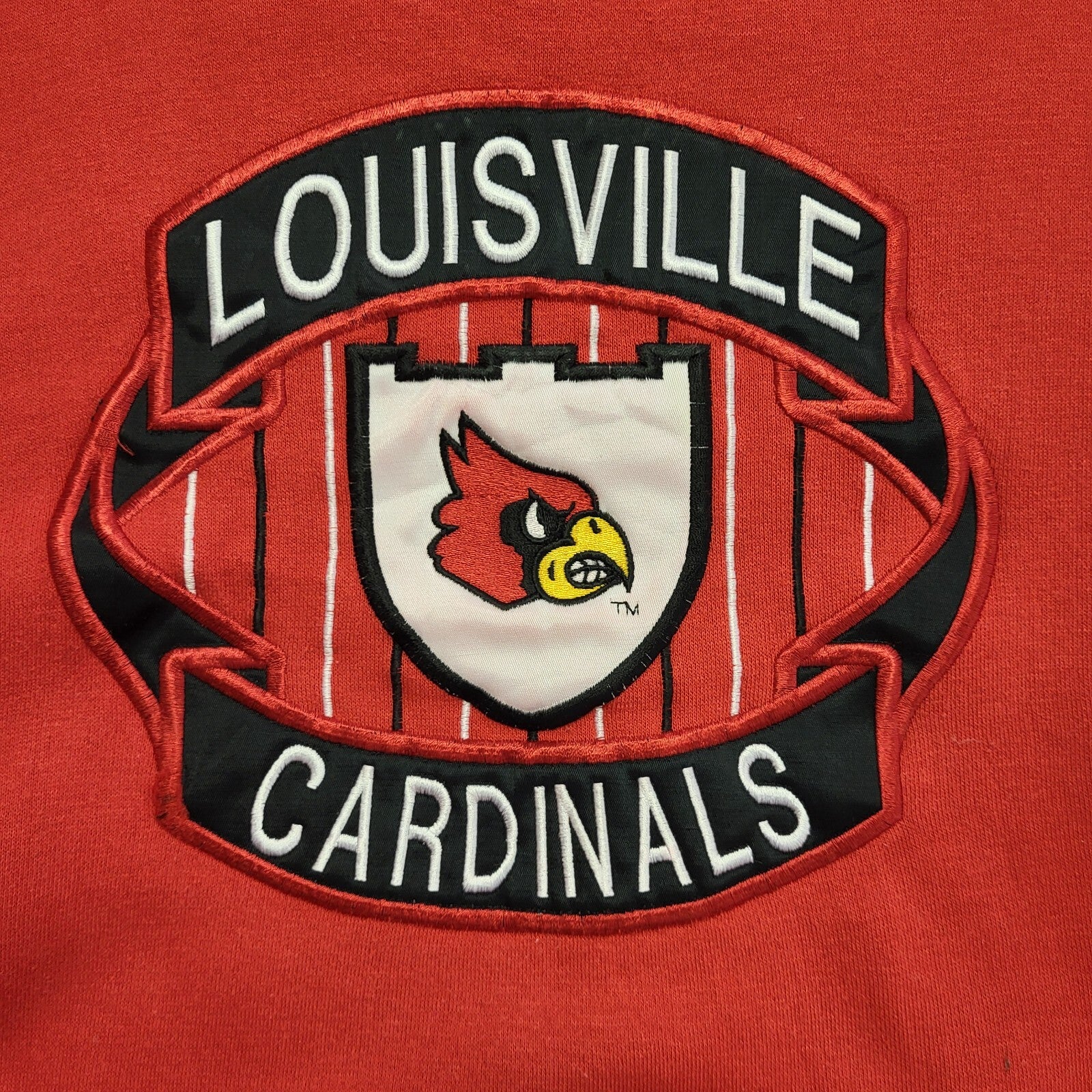 Louisville Cardinals 90's Red Long Sleeve Sweatshirt Womens UK Size M