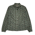 Easiex 80s Vintage Green Retro Abstract Long Sleeve Shirt Womens Size 14