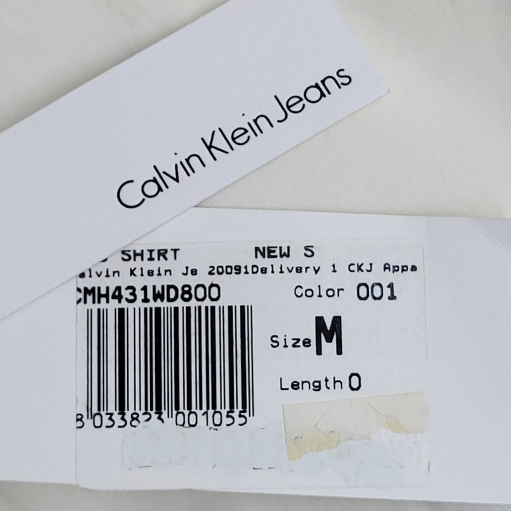 Calvin Klein Shirt White Y2K Short Sleeve Tailored Women's M 10 Bnwt