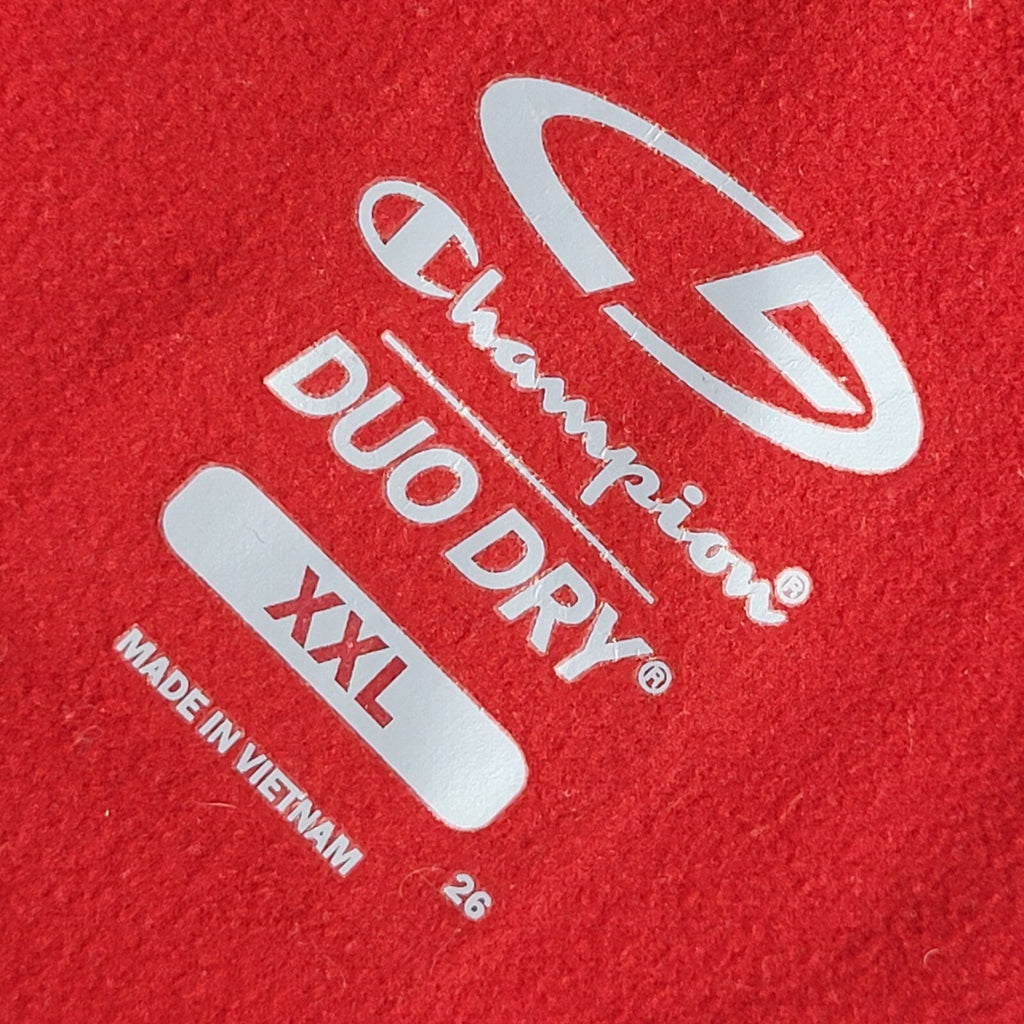 Champion Duo Dry Red & Black Y2K Full Zip Sports Hoodie UK Men's Size XXL