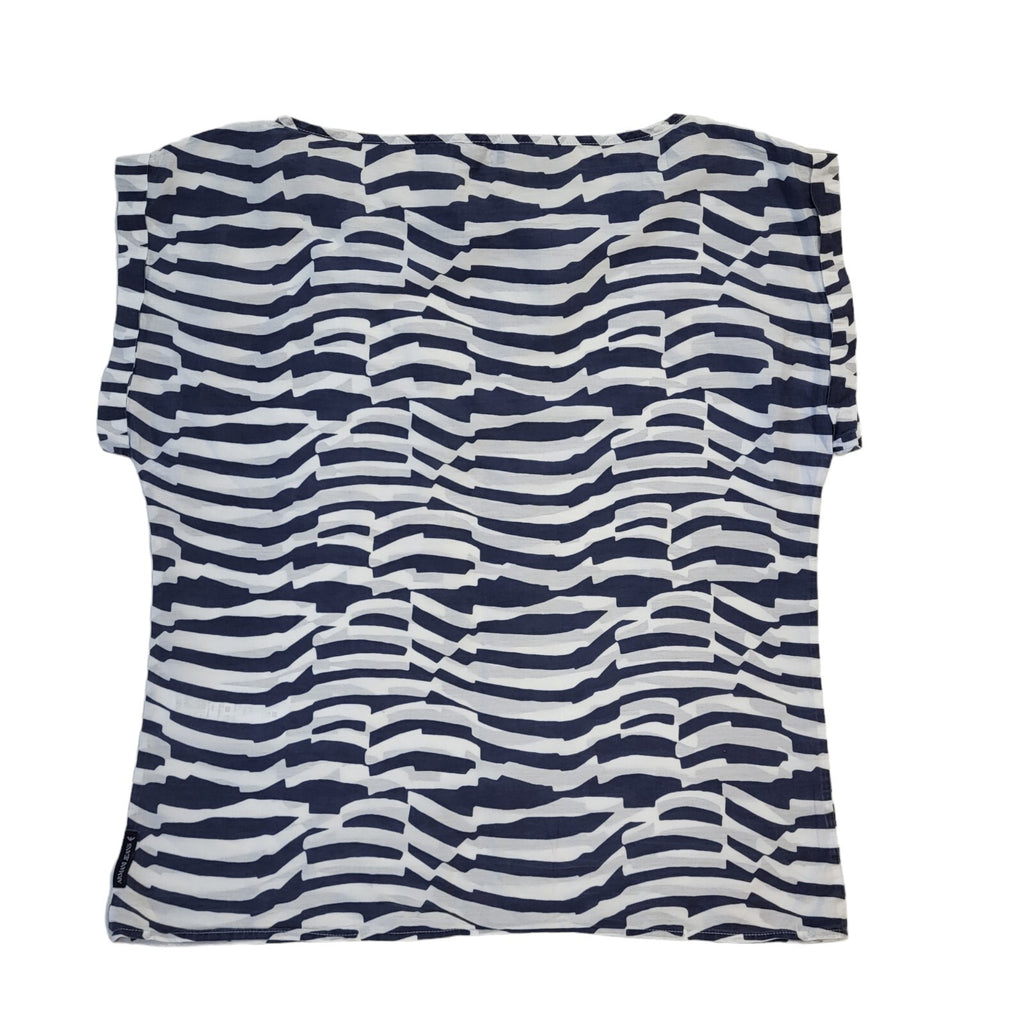 Armani Jeans Vintage 90's Blue & White Striped Top Women's UK 12