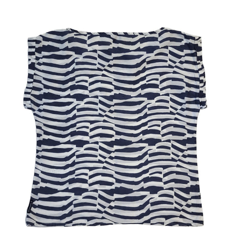 Armani Jeans Vintage 90's Blue & White Striped Top Women's UK 12