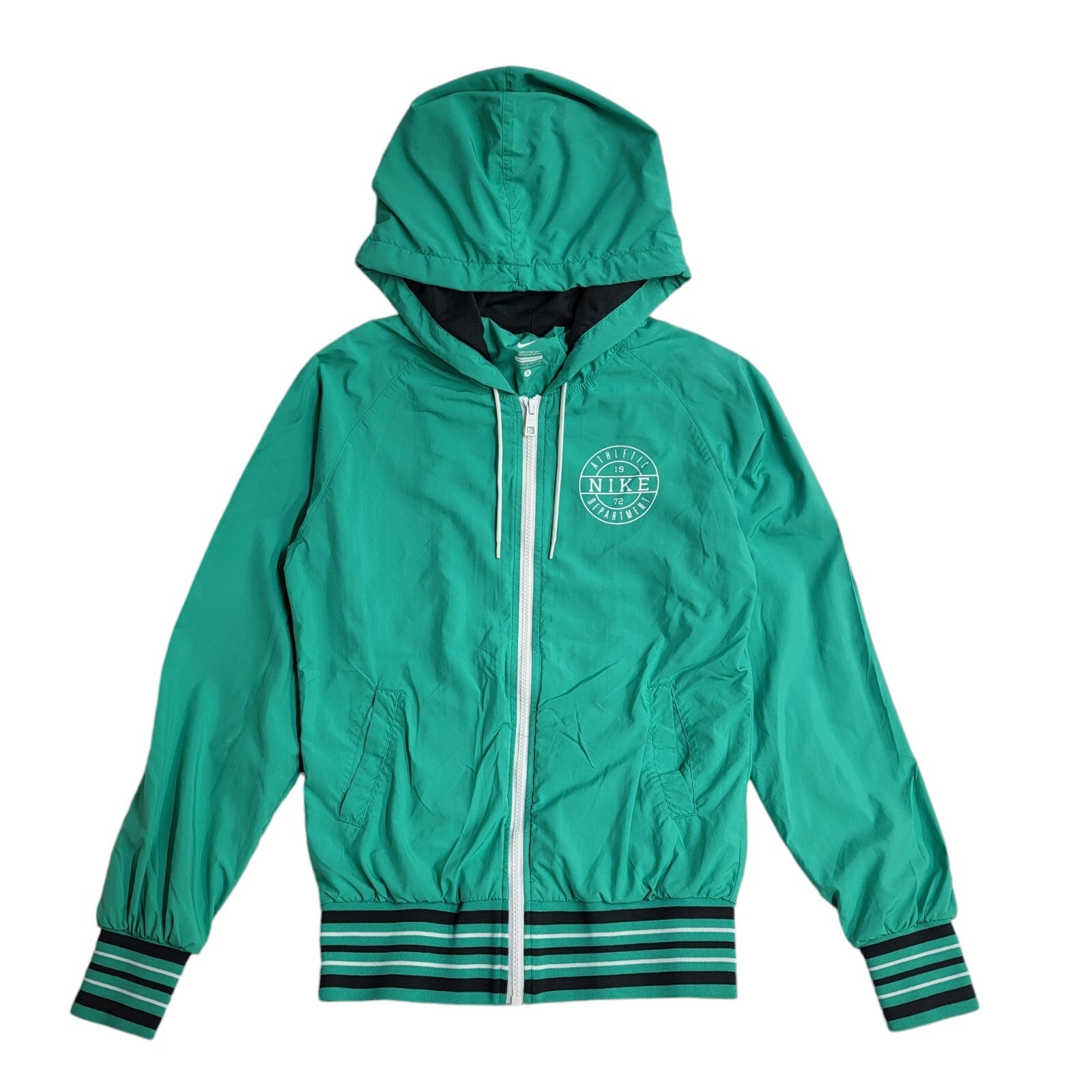 Nike Green Vintage Y2k Hooded Sports Jacket UK Women's Size Small