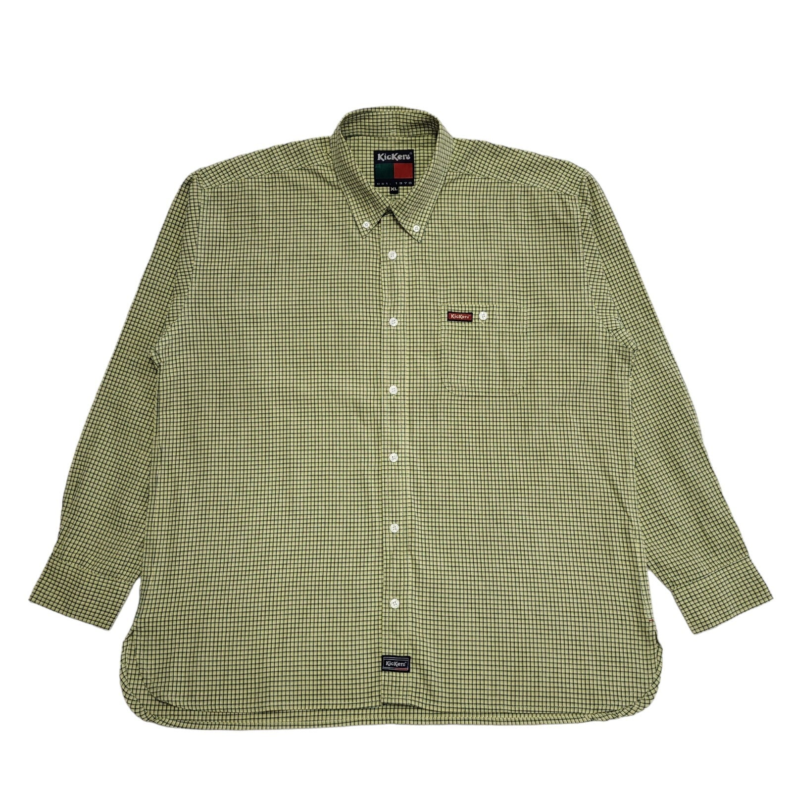 Kickers 90's Checked Long Sleeve Relaxed Fit Shirt Mens XL