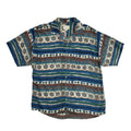 Burton 90s Blue Green Abstract Short Sleeve Retro Shirt Uk Men's Size L