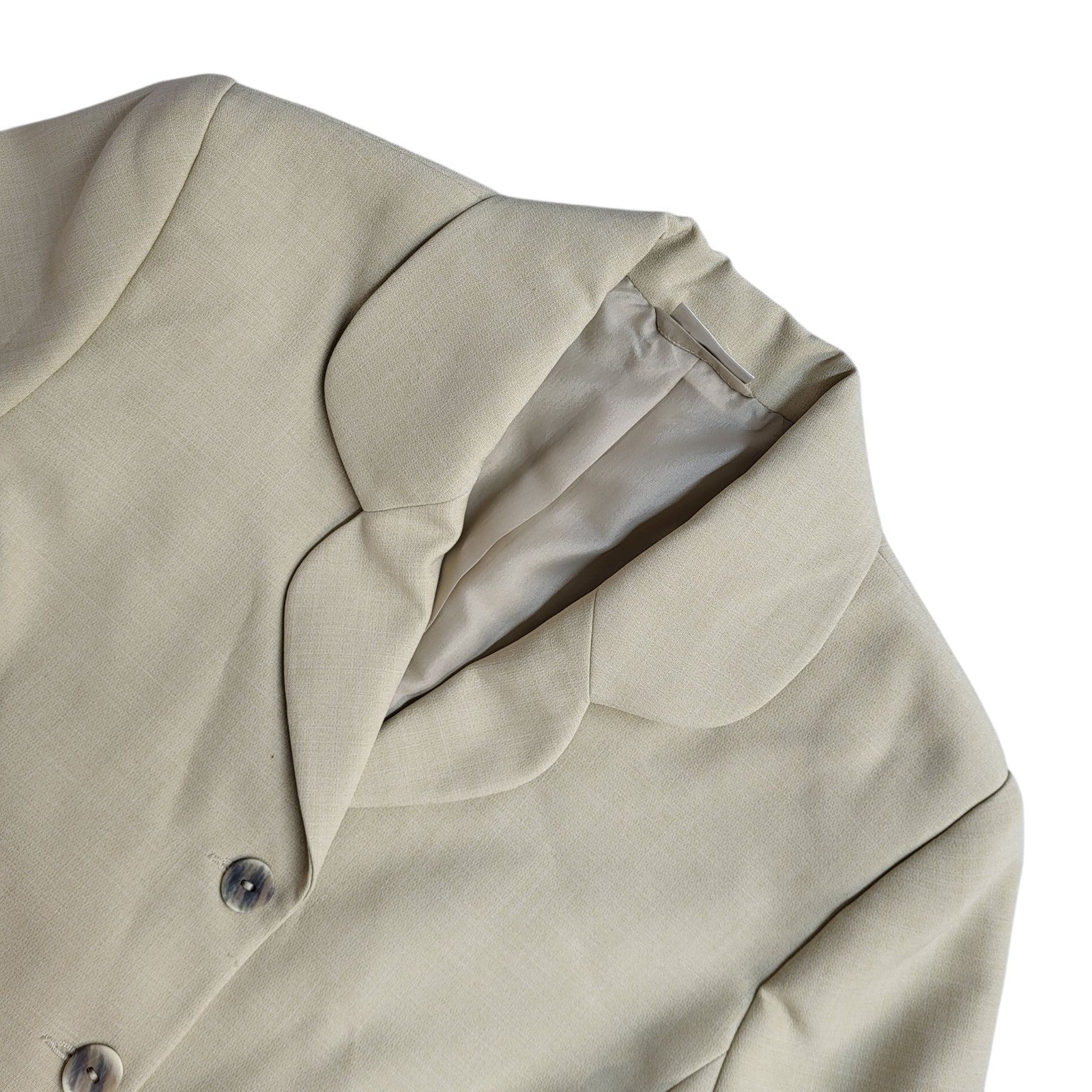 Katherine Hart Jacket Y2k Beige Short Sleeve UK Women's Size XL 14
