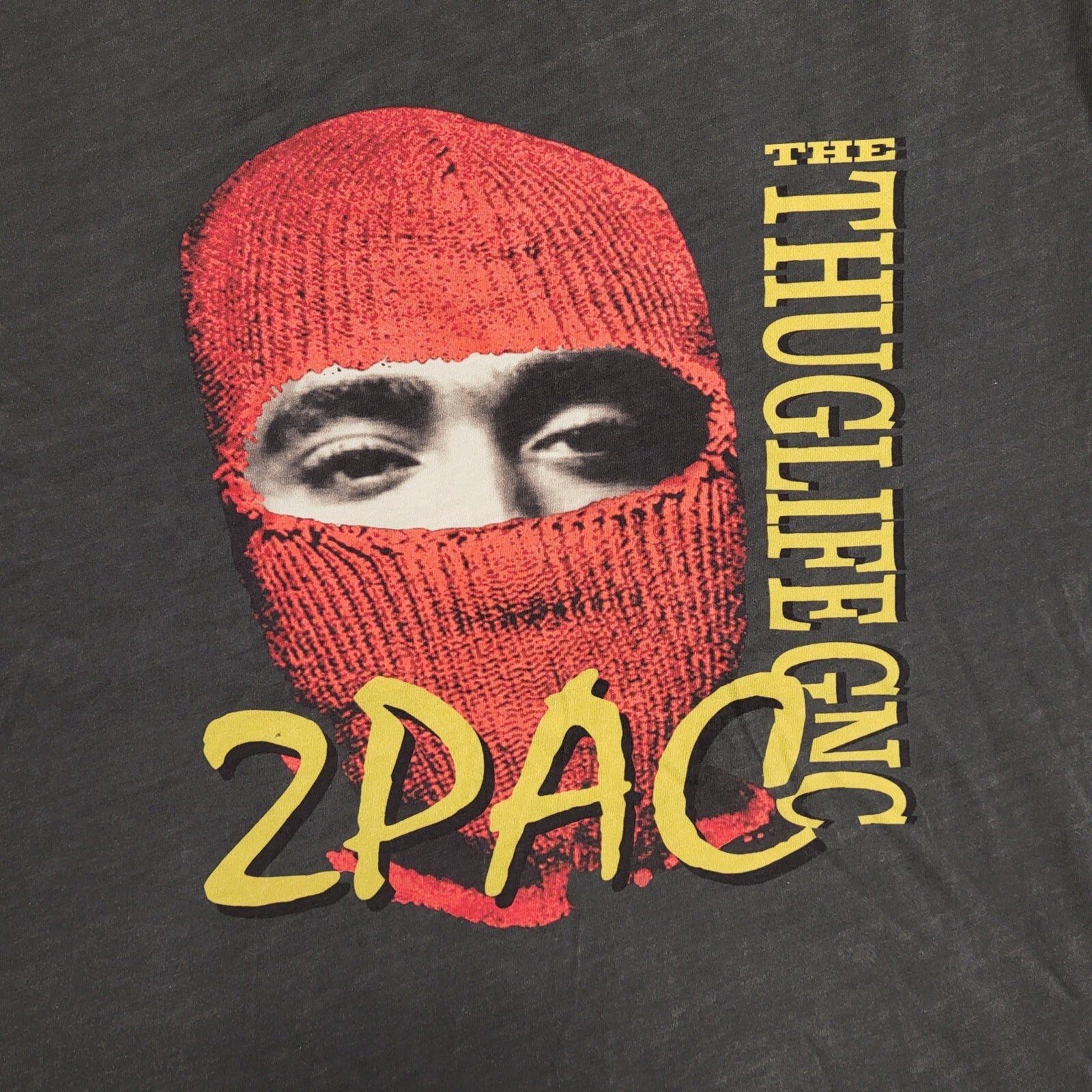 Dapped Vintage 90's Grey 2Pac Short Sleeve T-Shirt Mens UK Size L