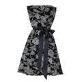 Jane Norman Y2K Strapless Black Glitter Floral Dress UK 10