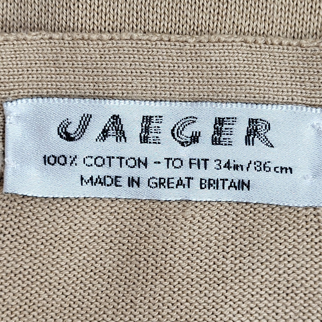 Jaeger Carigan Vintage 90's Beige Knit Button Uk Women's Size 12-14