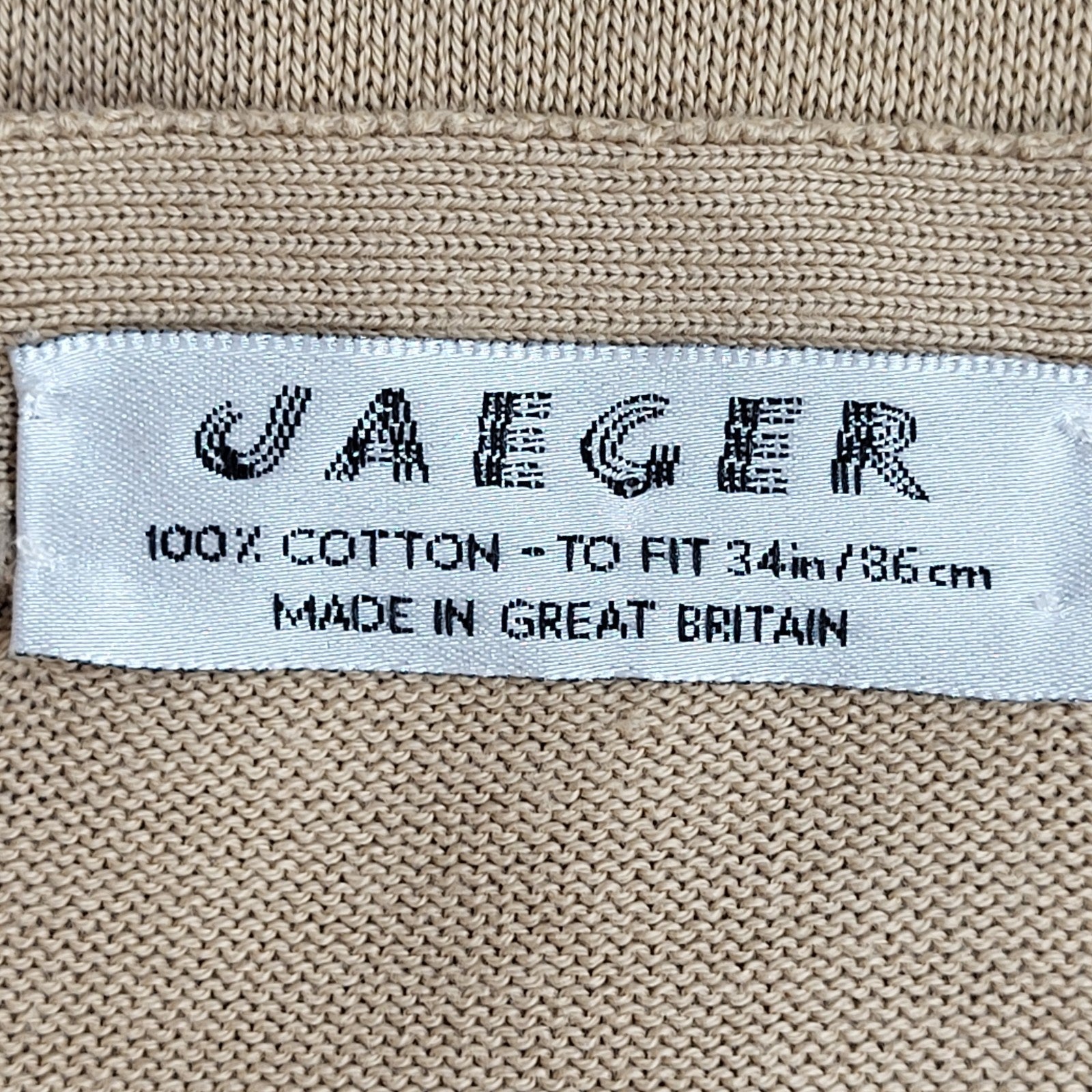 Jaeger Carigan Vintage 90's Beige Knit Button Uk Women's Size 12-14