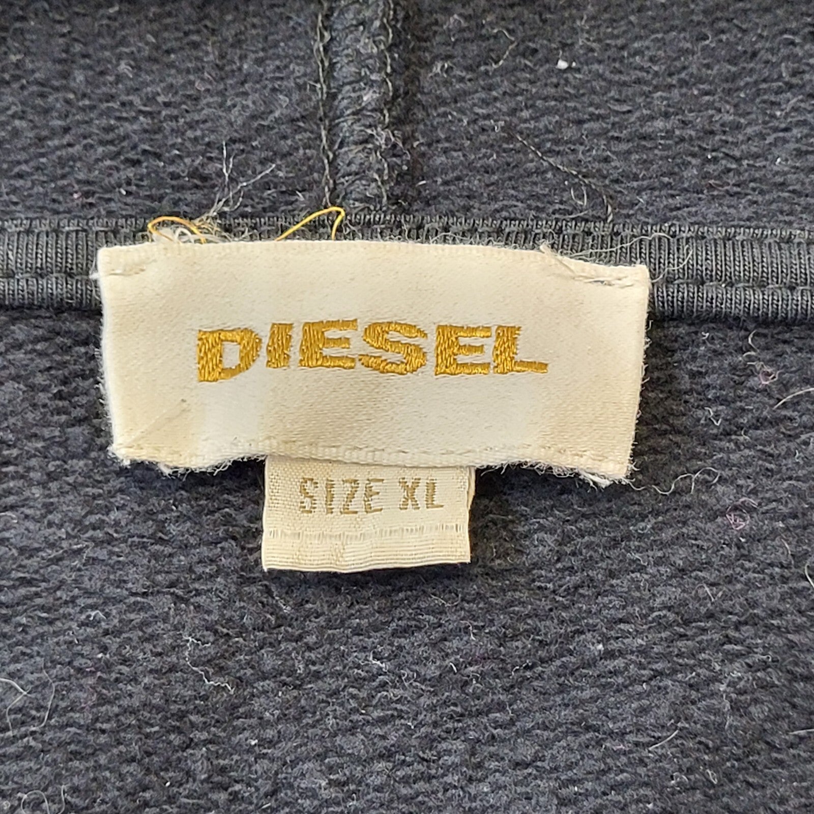 Diesel Y2K Black V-Neck Hoodie Women's Size XLarge