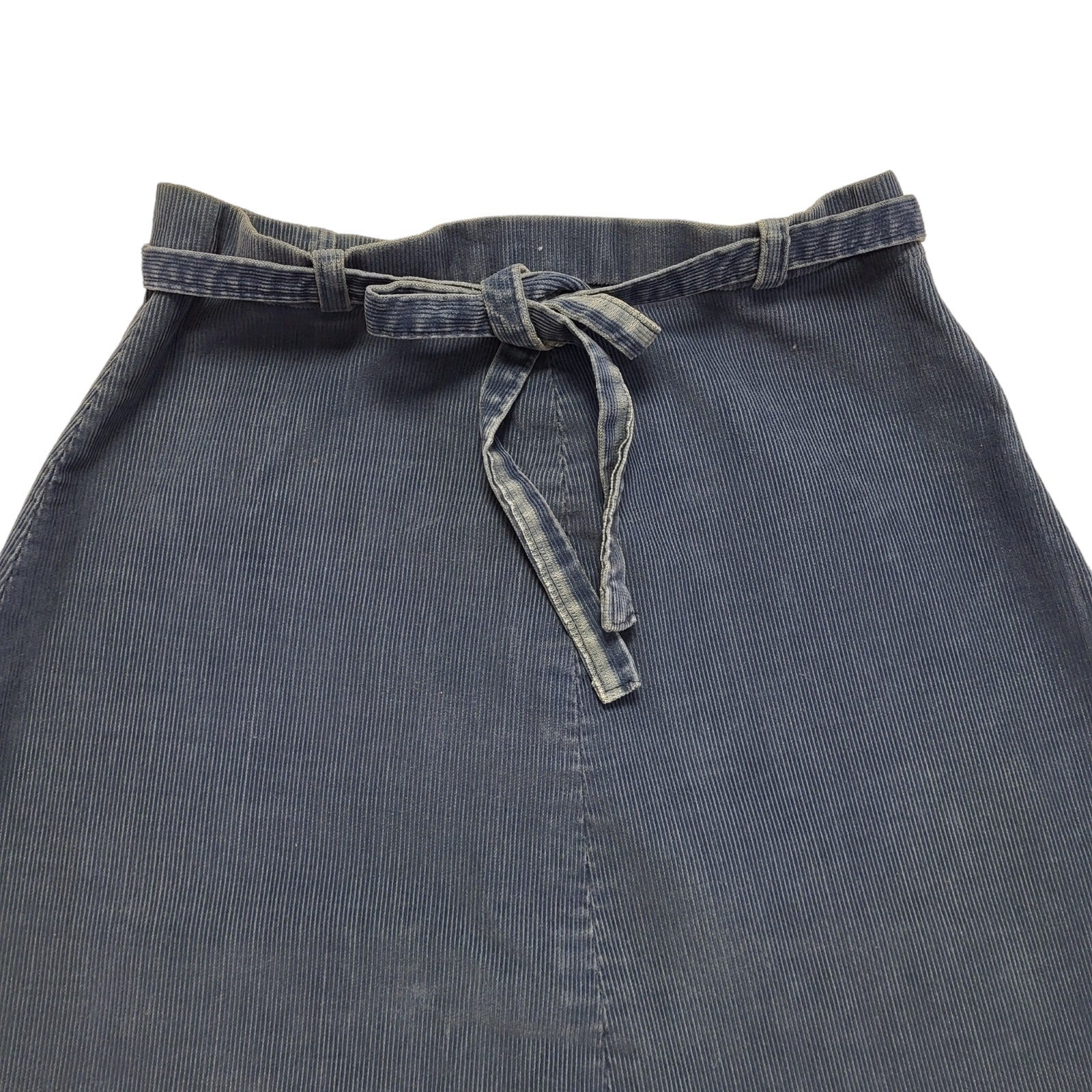 Richwear Vintage 90's Blue Corduroy Midi A-Line Skirt Womens UK 8 W26