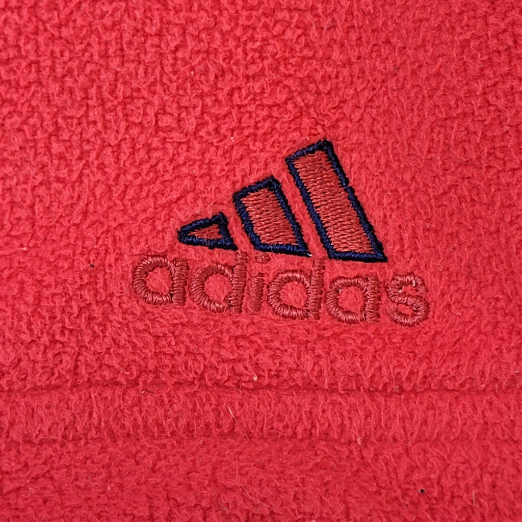 Adidas 90s Vintage Active Wear Red Fleece Top Women's Size 12 Eu 40