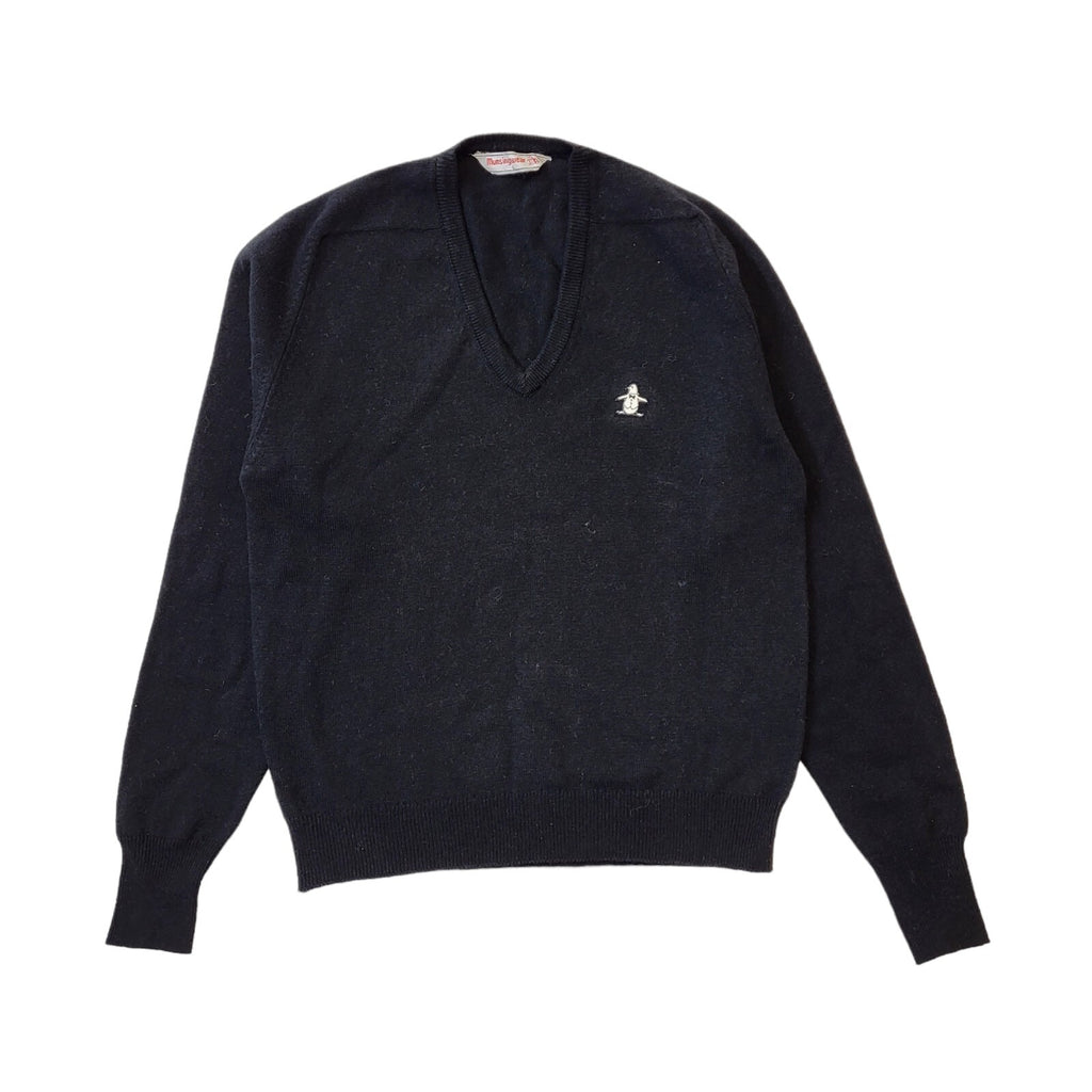 Munsingwear 90s Vintage Wool Blend Black V-Neck Jumper Men's Size L