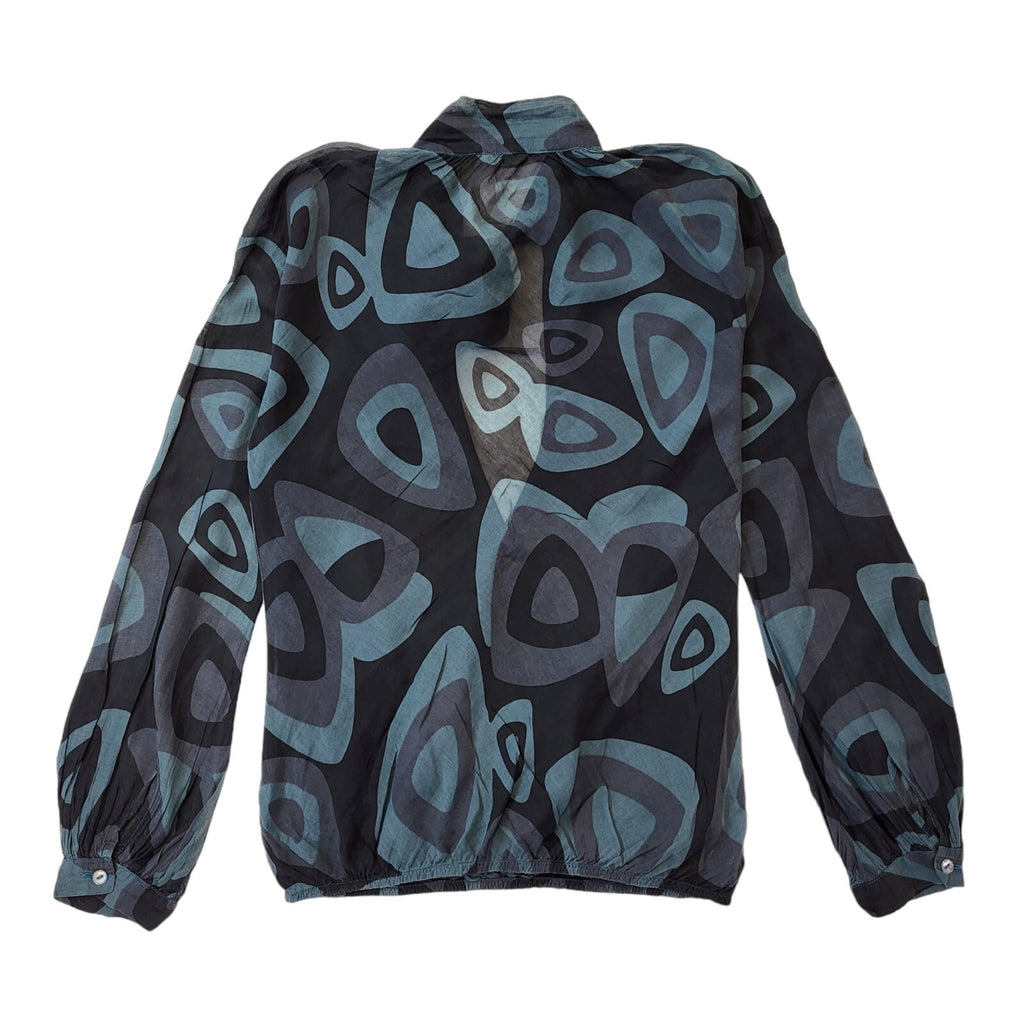 United Colors of Benetton Y2K Retro Blue & Black Blouse Women's 18